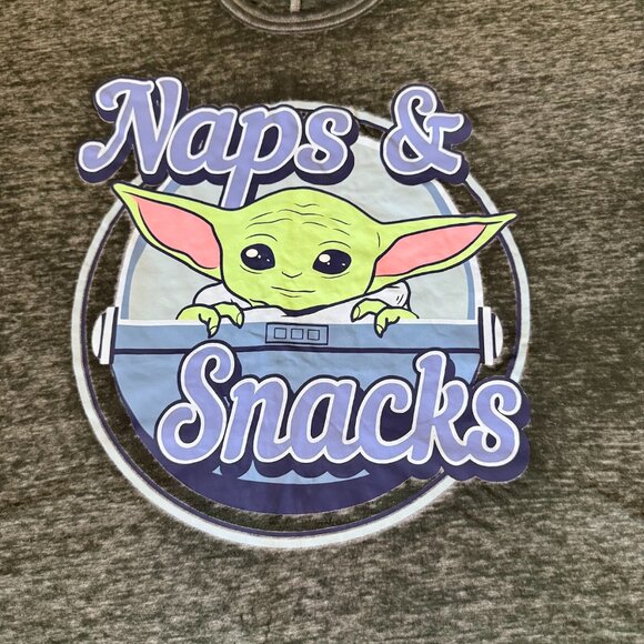 Star Wars Baby Yoda Naps Snacks Short Sleeve Loungewear Pajama Sleepwear Top XL - Picture 10 of 15